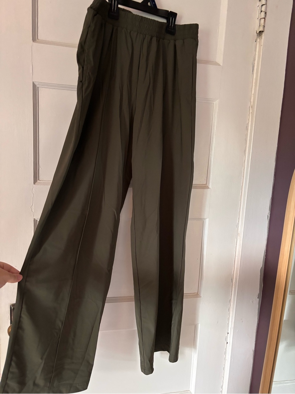 We Wander Medium Olive Green Wide-Leg Pants